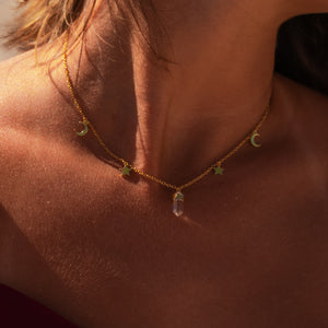 Choker Crystal Galaxy Baño de Oro 18k